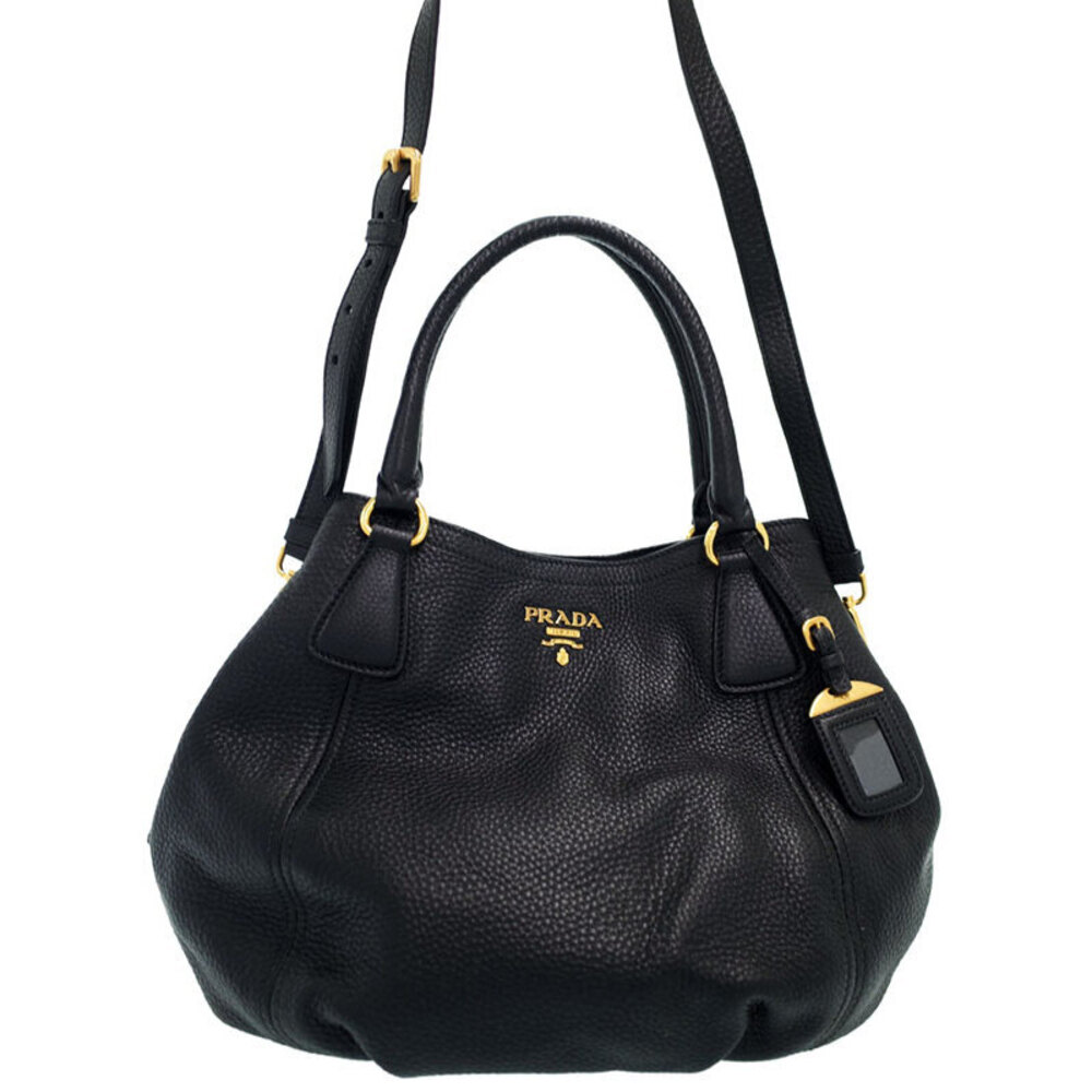 Prada Vitello Daino leather tote bag Black